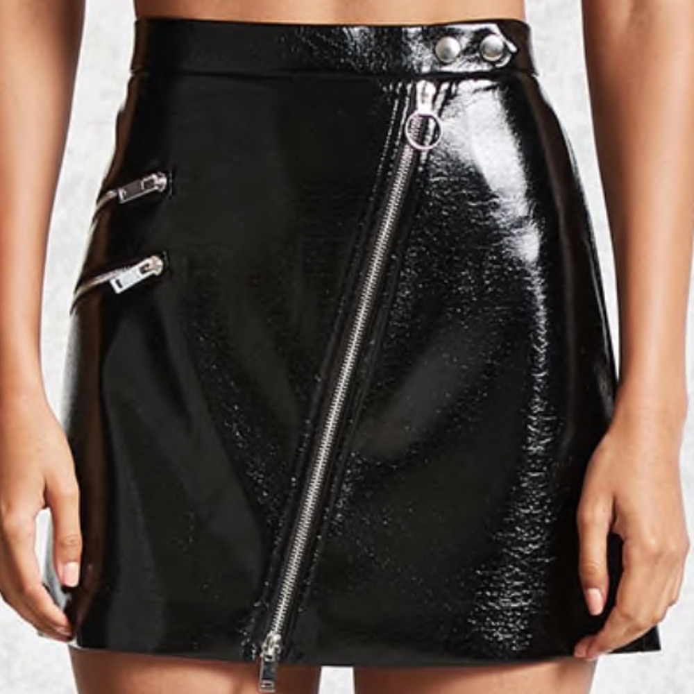 Faux leather skirt